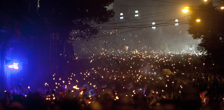 Jose Mujica Attends Huge Torchlit Rally for Jose Marti in Cuba