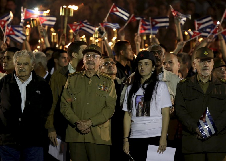 Jose Mujica Attends Huge Torchlit Rally for Jose Marti in Cuba