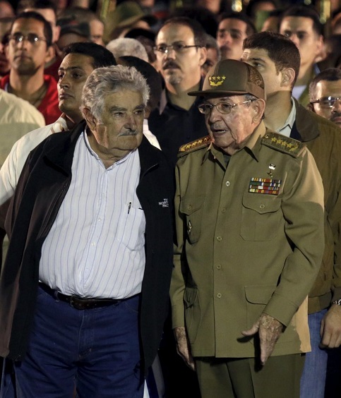 Jose Mujica Attends Huge Torchlit Rally for Jose Marti in Cuba