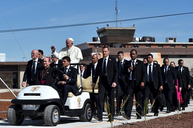 The pope's visit to the penitentiary comes just days after a riot in another Mexican prison killed 49 inmates.