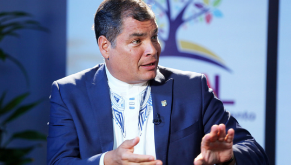 Ecuadorean President Rafael Correa speaks to teleSUR during the Non-Aligned Movement summit in Margarita, Venezuela, Sept. 17, 2016.