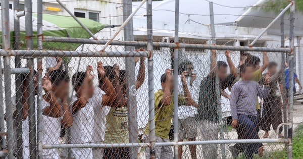 Refugees at Manus Island detention center, Papua New Guinea.