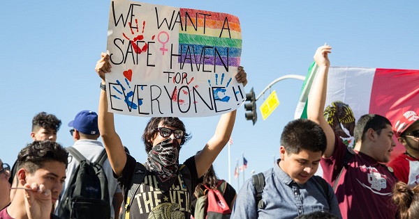 Hundreds of students came out to protest.