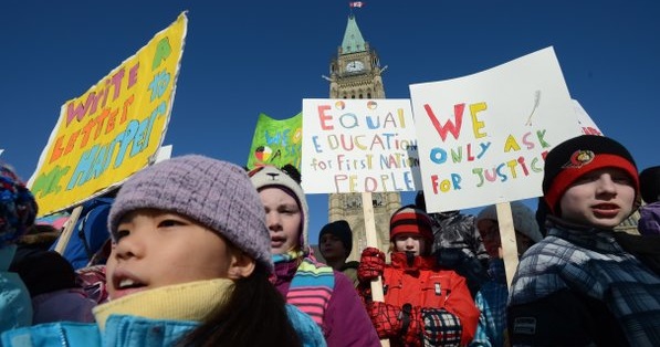 First Nations children protest in Canada