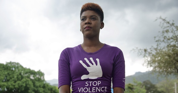 Abby-Sade Brooks, an organizer for the Caribbean #lifeinleggings movement fighting violence against women, in Kingston, Jamaica, March 8, 2017.