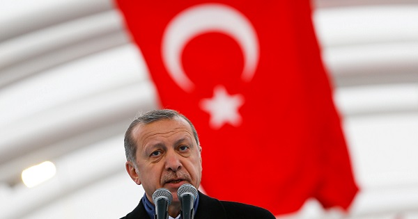 Turkish President Tayyip Erdogan makes a speech during the opening ceremony of Eurasia Tunnel in Istanbul.