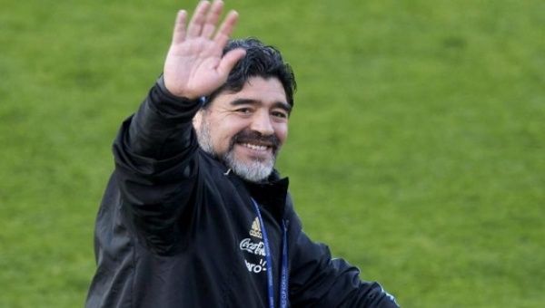 Argentine soccer superstar Diego Maradona
