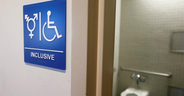 A gender-neutral bathroom is seen at the University of California, Irvine in Irvine, California September 30, 2014.