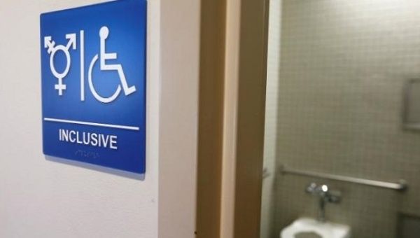 A gender-neutral bathroom is seen at the University of California, Irvine in Irvine, California September 30, 2014.