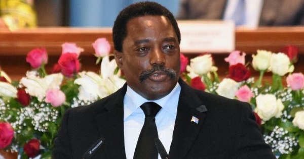 Democratic Republic of Congo's President Joseph Kabila addresses the nation at Palais du Peuple in Kinshasa.