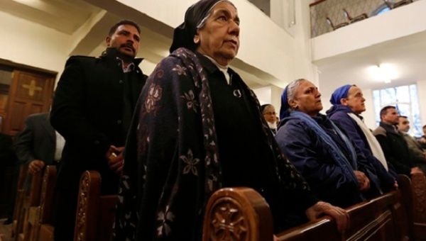 Jordanian Christians attend mass at the Coptic Orthodox Patriarchate in Amman, Feb. 18, 2017. 