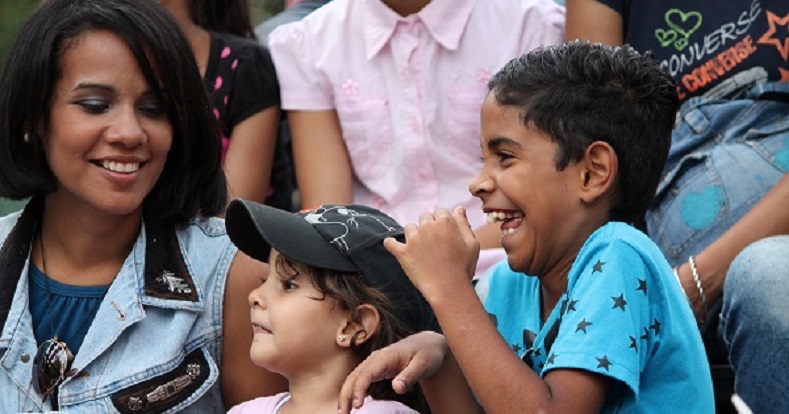 Some children could not stop laughing during a 30-minute performance, which are spread out throughout a nine-hour day.