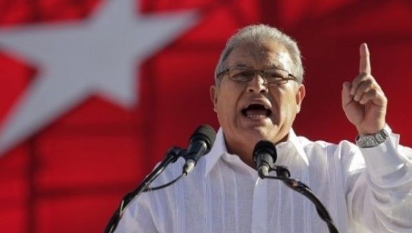 Salvadoran President of the FMLN party Salvador Sanchez Ceren.