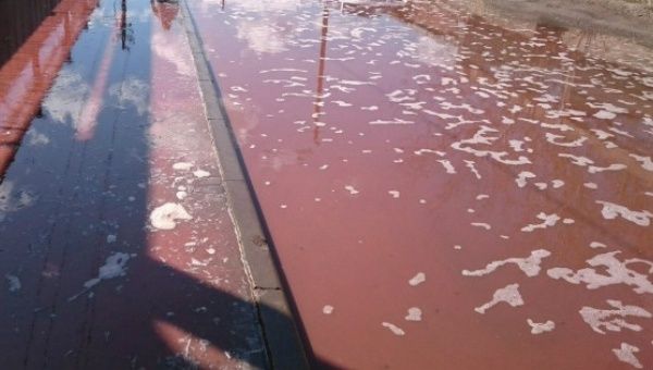 The massive spillage flowed into the streets and eventually the Don River.