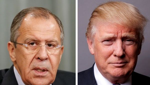 A combination of file photos of Russian Foreign Minister Sergei Lavrov and U.S. President Donald Trump. 