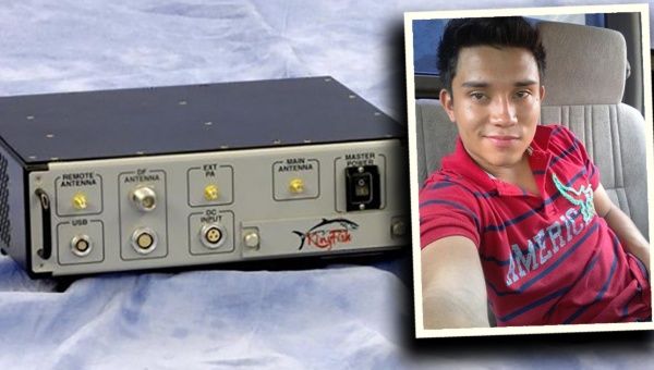 Rudy Carcamo-Carranza pictured with Stingray device (teleSUR photo illustration)