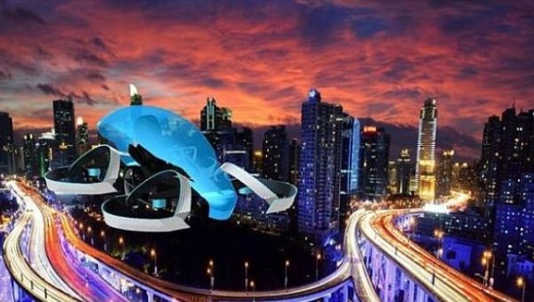 An undated handout computer generated image provided by developers Cartivator of the SkyDrive flying car. 