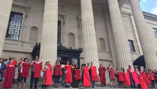 A demo was staged for missing and murdered Indigenous women at an anti-Canada day rally.