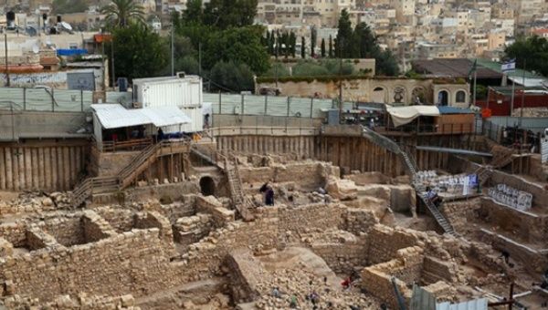 Israeli authorities excavating near the walls of Jerusalem's Old City.