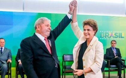 Former presidents Luiz Inacio Lula da Silva and Dilma Rousseff.