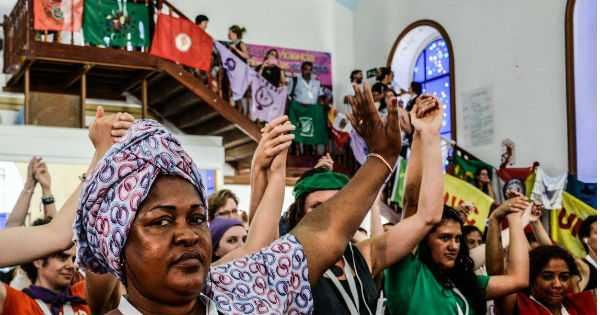 Via Campesina members meet during the organization's seventh International Conference.