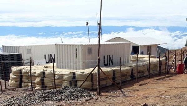 U.N. containers hold the weapons handed over by the FARC.