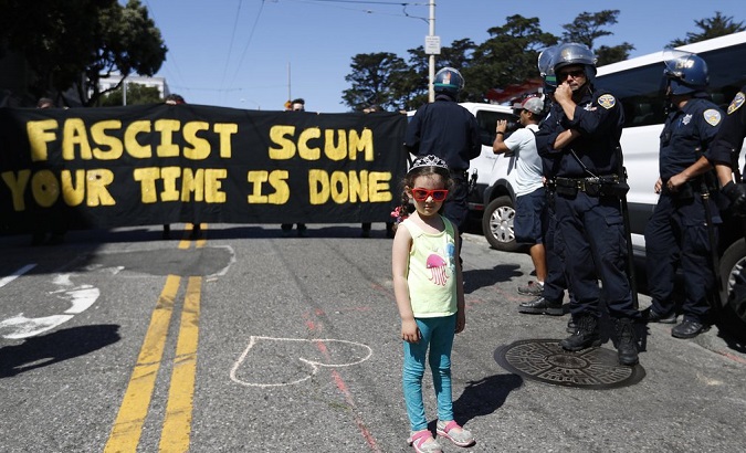 Crowds of hundreds demonstrated against the gatherings.