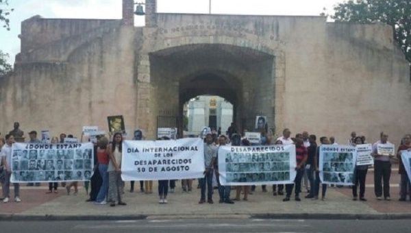 Dominican protesters demand action around the country's forced disappeared.