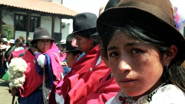 Indigenous Ecuadorean women in Chimborazo.