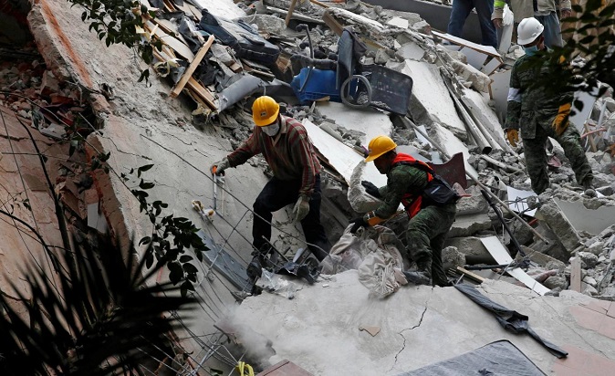 The helicopter was participating in relief efforts for the deadly earthquake that struck Mexico on September 19th (above).