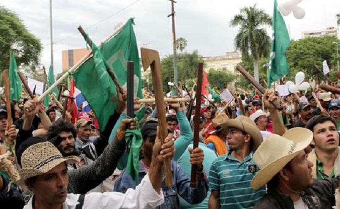 Paraguay's campesinos have been mobilizing since July to demand the government to restructure their debts.