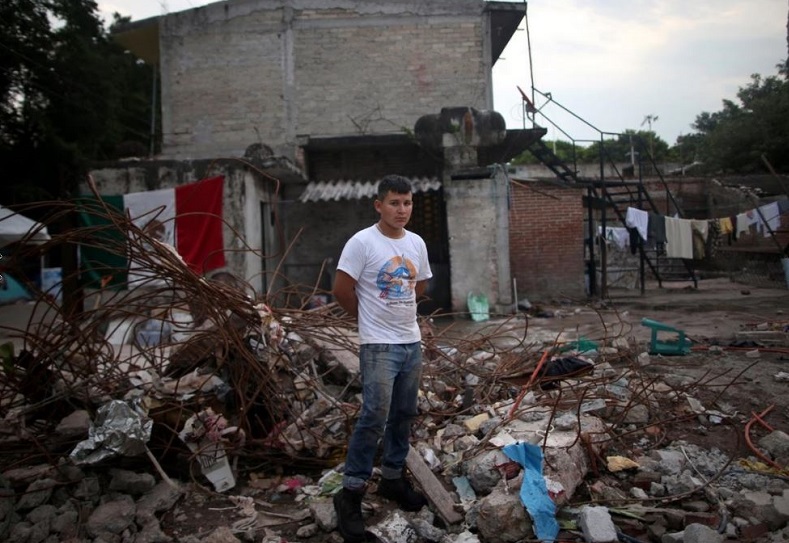 Rene Contreras, 20, a student, whose house was badly damaged, said: “Now I live with my brother. Tomorrow a good hearted person will build for me an emergency house. I will fight to get ahead.”