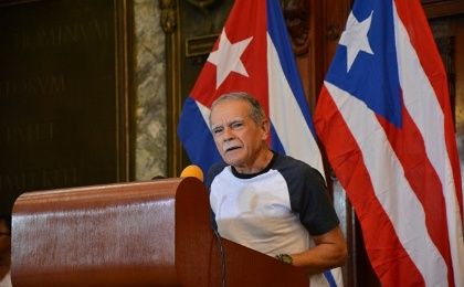 Recently released Puerto Rican freedom fighter Lopez Rivera receiving the Order of Solidarity in Cuba. 