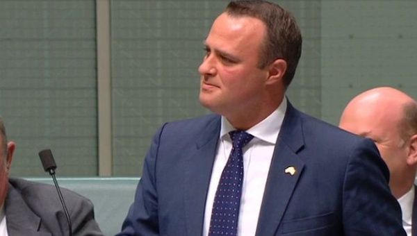 Australia's liberal and openly gay MP Tim Wilson on the floor of the House of Representatives.