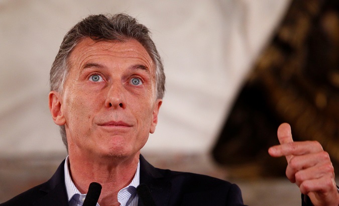 Argentina's President Mauricio Macri gestures during a news conference at the Casa Rosada Presidential Palace in Buenos Aires, Argentina December 19, 2017