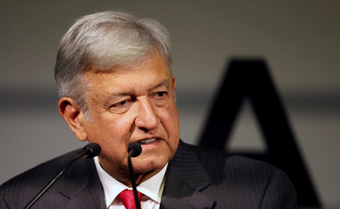 Lopez Obrador of the National Regeneration Movement speaks during the presentation of his shadow cabinet for the July 2018 presidential election, in Mexico City, Mexico December 14, 2017.