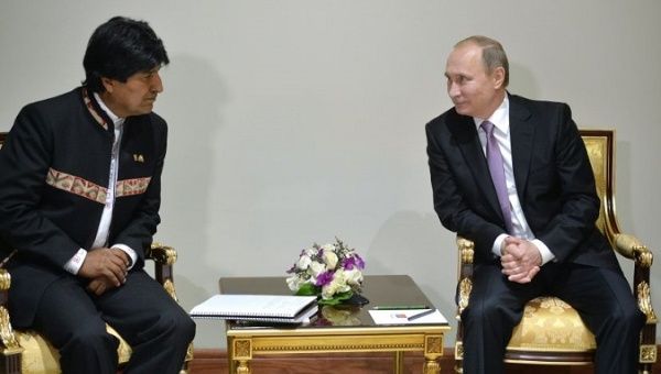 Evo Morales expressed his solidarity with Russia and President Vladimir Putin amid attacks by the United States and Europe.