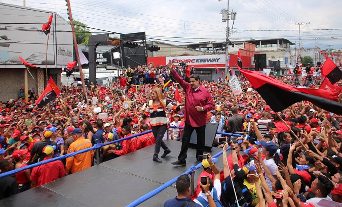 Venezuela's President Nicolas Maduro attends a campaign rally in Merida, Venezuela April 27, 2018.