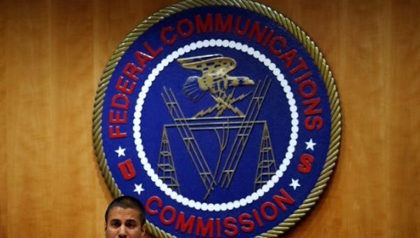 Chairman Ajit Pai speaks ahead of the vote on the repeal of so called net neutrality rules at the Federal Communications Commission in Washington, U.S., December 14, 2017.