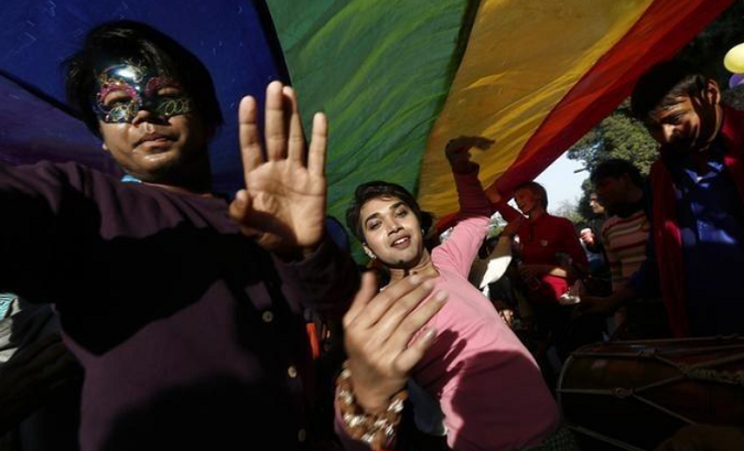 Delhi Queer Pride Parade: an event promoting gay, lesbian, bisexual and transgender rights in New Delhi, November 2014.