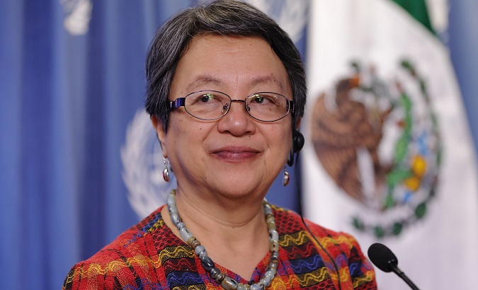 The UN Special Rapporteur on Indigenous Rights Victoria Tauli-Corpuz in Mexico City, November 2017.