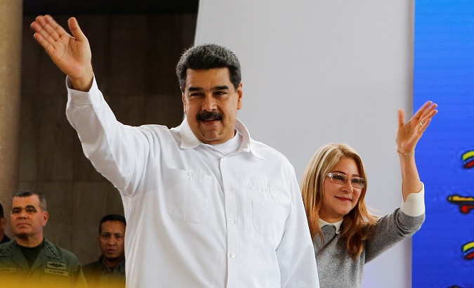 Venezuela's President Nicolas Maduro attends an event with foreign migrants living in Venezuela, in Caracas.