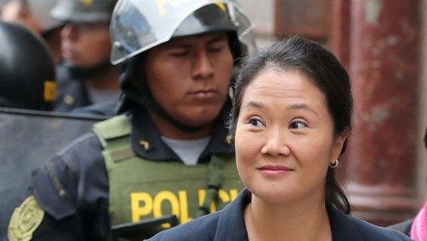 Keiko Fujimori, leader of the opposition in Peru, arrives to court as part of an investigation into money laundering, in Lima, Peru October 24, 201