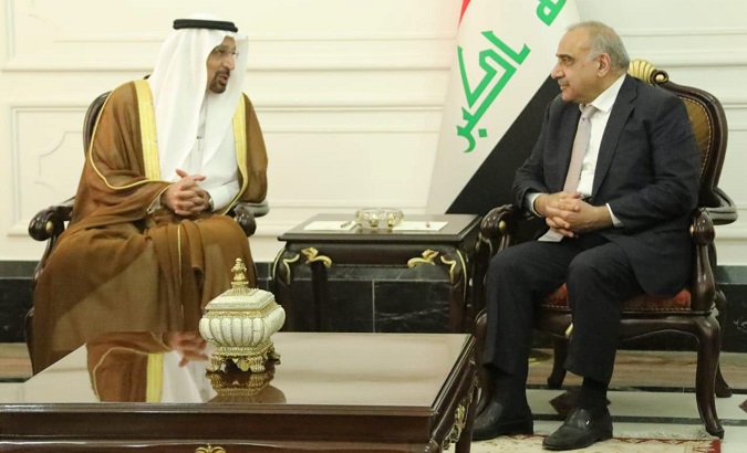 Energy Minister Khalid al-Falih (L) met with the United Arab Emirites this weekend to discuss the possible regional reduction of oil production.