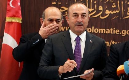 Turkish Foreign Minister Mevlut Cavusoglu attends a news conference with his Tunisian counterpart Khemaies Jhinaoui in Tunis, Tunisia December 24, 2018.