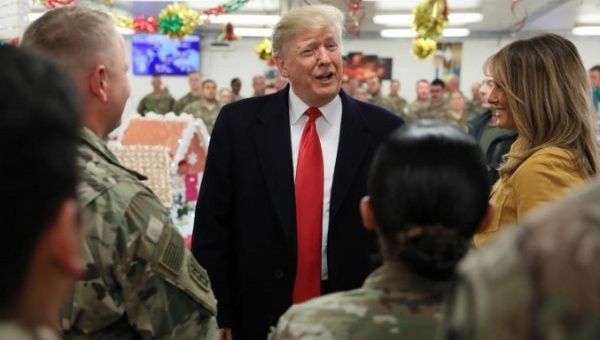 During the meeting in Iraq, U.S. President Trump said he had no plans to withdraw the U.S. military.