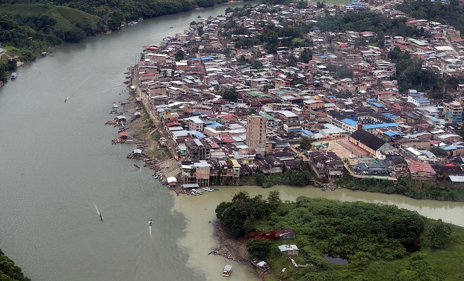 An aerial view of Barbacoa, Nariño, where Alejandro Pascal Pai and his wife were attacked.