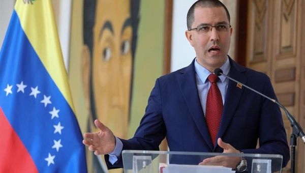 Venezuela's Foreign Minister Jorge Arreaza at Casa Amarilla, home to the foreign ministry in Caracas. Jan. 12, 2018.