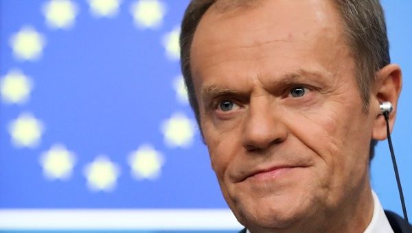 European Council President Donald Tusk in Brussels, Belgium, March 22, 2019.
