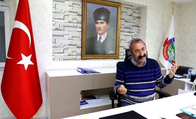 Tunceli Mayor Fatih Mehmet Macoglu from the Communist Party of Turkey (TKP) speaks during an interview at his office in Tunceli.